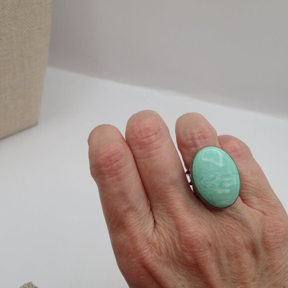 Desert Rose Trading Variscite Sterling Silver Ring Size 6 - Picture 9 of 14